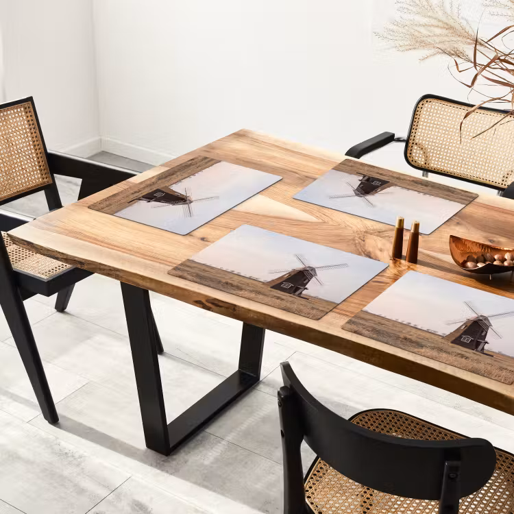 Windmolens - Landschap - Veld Placemat vinyl groot -zzsfeer4_Kitchenyeah-website