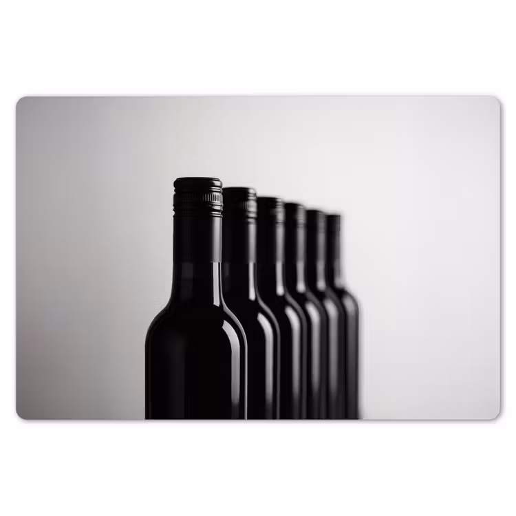 Wijnflessen - Zwart - Minimalistisch Placemat vinyl groot -zzsfeer1_Kitchenyeah-website