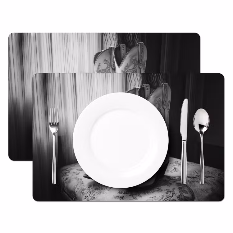 Wijn - Cowboylaarzen - Raamlicht - Wit Placemat vinyl groot -zzsfeer2_Kitchenyeah-website