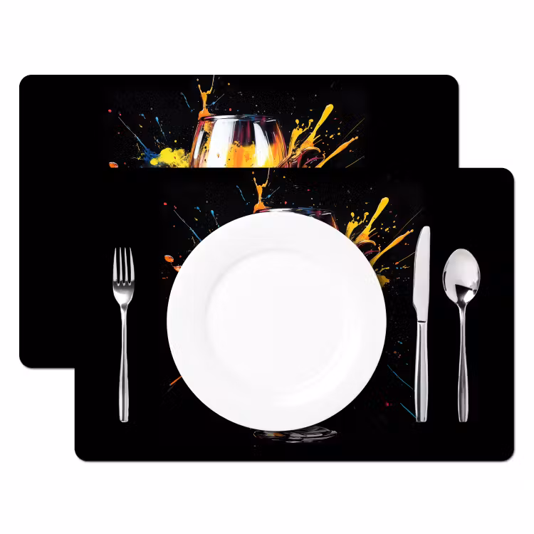 Wijn - Glas - Graffiti - Borrel - Rood - Verf Placemat vinyl groot -zzsfeer2_Kitchenyeah-website