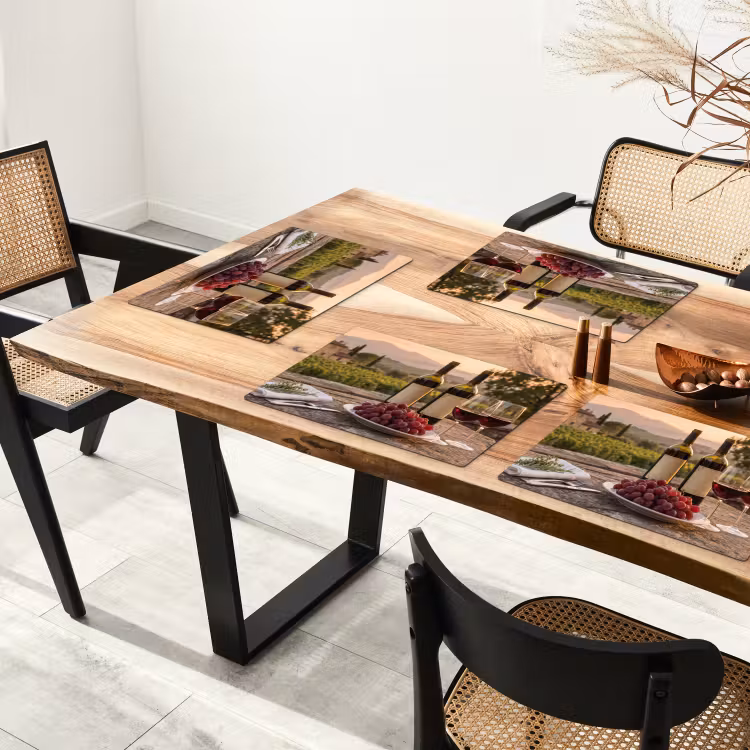 Wijn - Glazen - Druiven - Wijngaard Placemat vinyl groot -zzsfeer4_Kitchenyeah-website