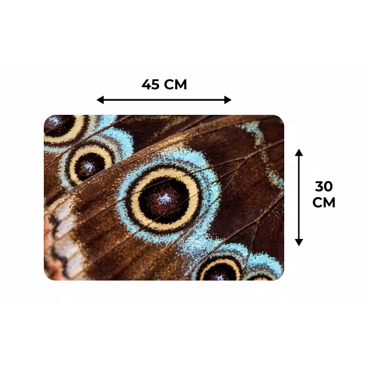 Vleugels - Vlinder - Blauw Placemat vinyl groot -specs