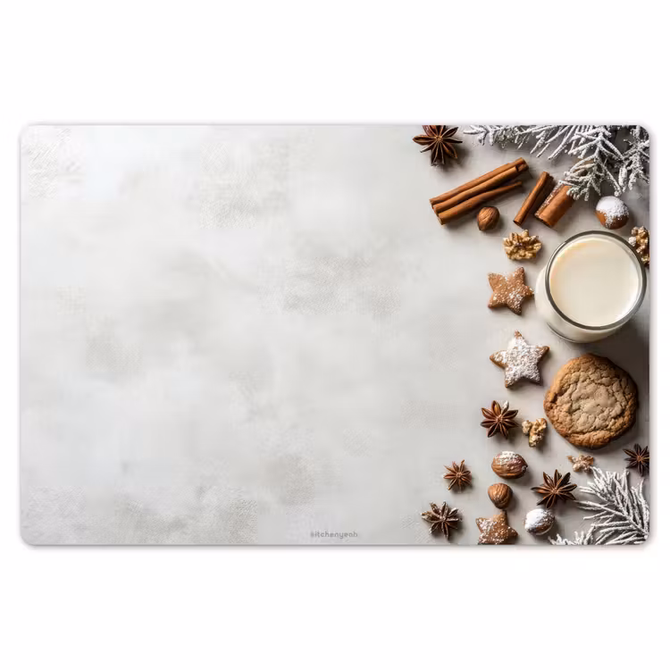 Winter - Kerst - Specerijen - Wit Placemat vinyl groot -zzsfeer1_Kitchenyeah-website