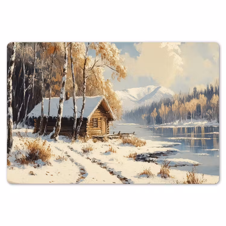 Winter - Sneeuw - Huis - Natuur Placemat vinyl groot -zzsfeer1_Kitchenyeah-website