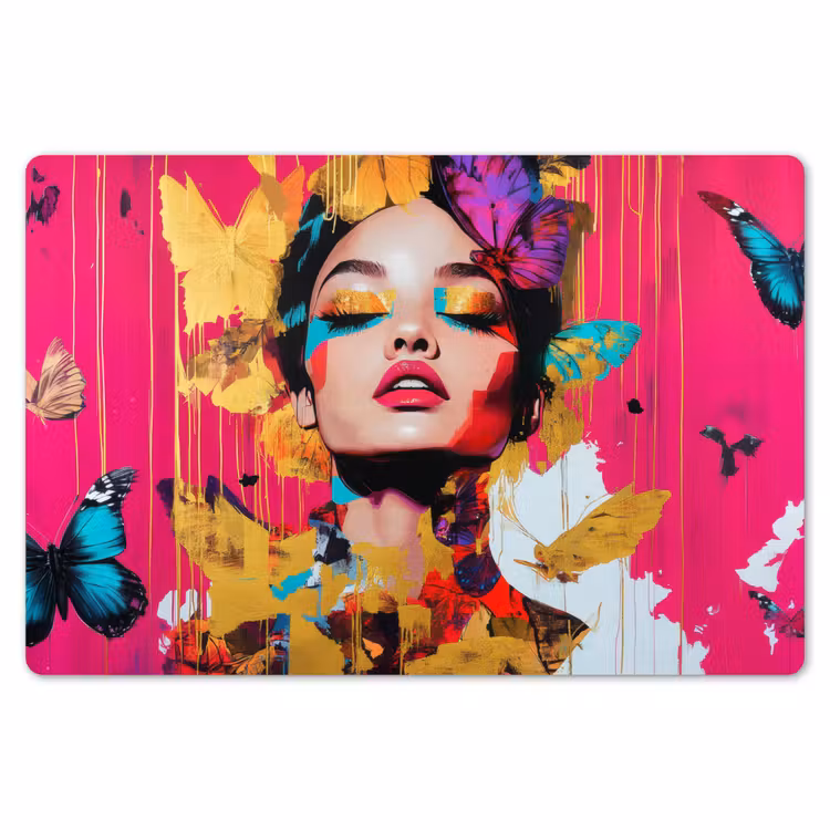 Vrouw - Abstract - Kleurrijk Placemat vinyl groot -zzsfeer1_Kitchenyeah-website