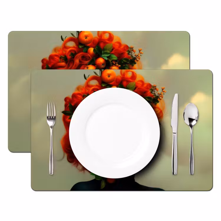 Vrouw - Appels - Rood - Bladeren Placemat vinyl groot -zzsfeer2_Kitchenyeah-website