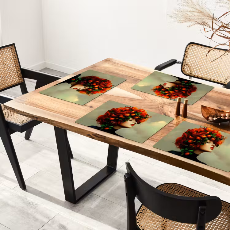 Vrouw - Appels - Rood - Bladeren Placemat vinyl groot -zzsfeer4_Kitchenyeah-website