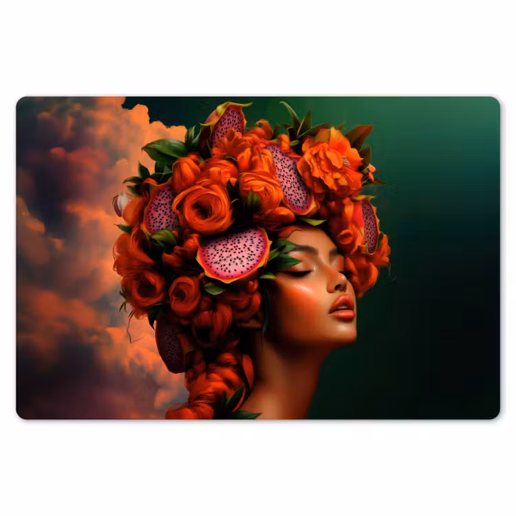 Vrouw - Drankenfruit - Rozen Placemat vinyl groot -zzsfeer1_Kitchenyeah-website
