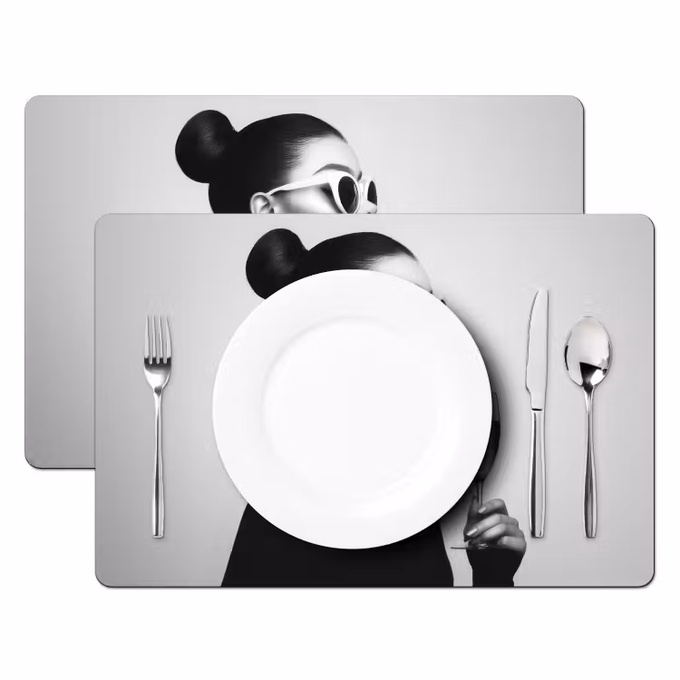 Vrouw - Champagne - Modern Placemat vinyl groot -zzsfeer2_Kitchenyeah-website