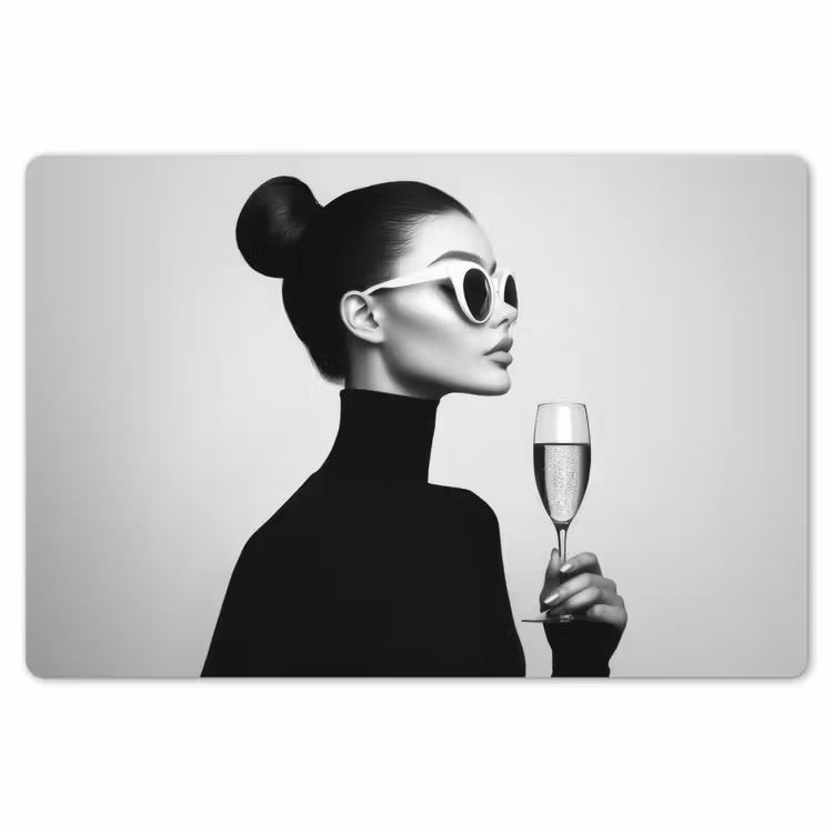 Vrouw - Champagne - Modern Placemat vinyl groot -zzsfeer1_Kitchenyeah-website