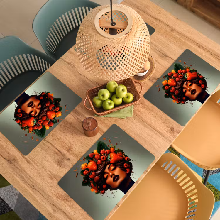Vrouw - Chocolade - Frambozen - Aardbeien - Koekjes Placemat vinyl groot -zzsfeer5_Kitchenyeah-website