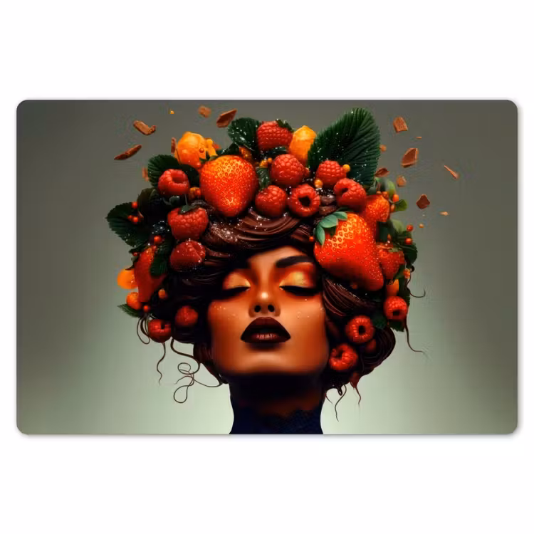 Vrouw - Chocolade - Frambozen - Aardbeien - Koekjes Placemat vinyl groot -zzsfeer1_Kitchenyeah-website