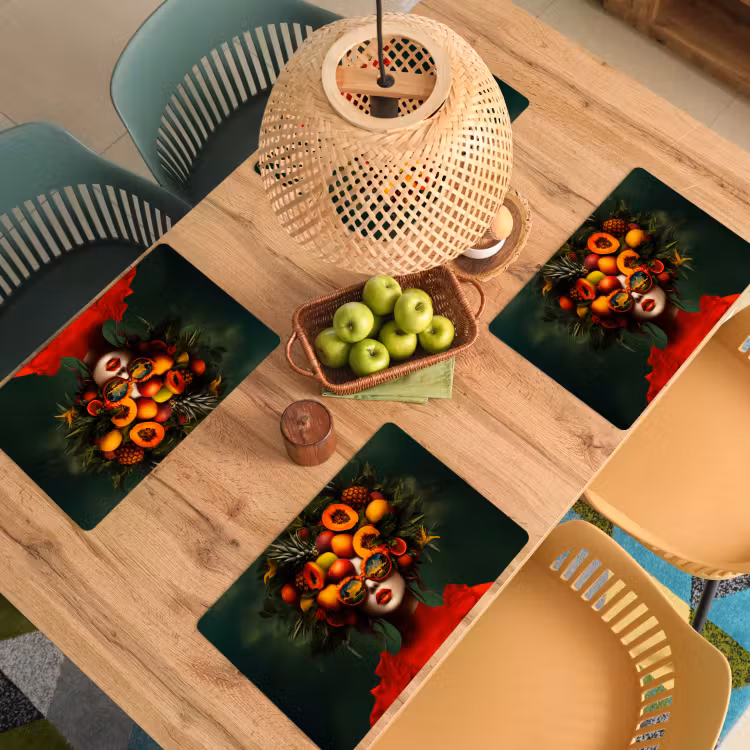 Vrouw - Vruchten - Papaja - Ananas Placemat vinyl groot -zzsfeer5_Kitchenyeah-website