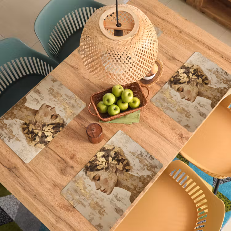 Vrouw - Goud - Abstract - Textuur Placemat vinyl groot -zzsfeer5_Kitchenyeah-website