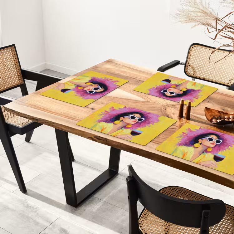 Vrouw - Hoed - Paars - Wijn Placemat vinyl groot -zzsfeer4_Kitchenyeah-website