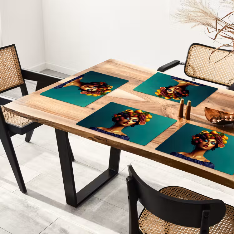 Vrouw - Hoodtooi - Tropisch - Fruit - Druiven Placemat vinyl groot -zzsfeer4_Kitchenyeah-website