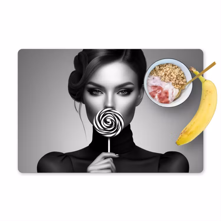 Vrouw - Lolly - Zwart Placemat vinyl groot -zzzproduct_Kitchenyeah-website