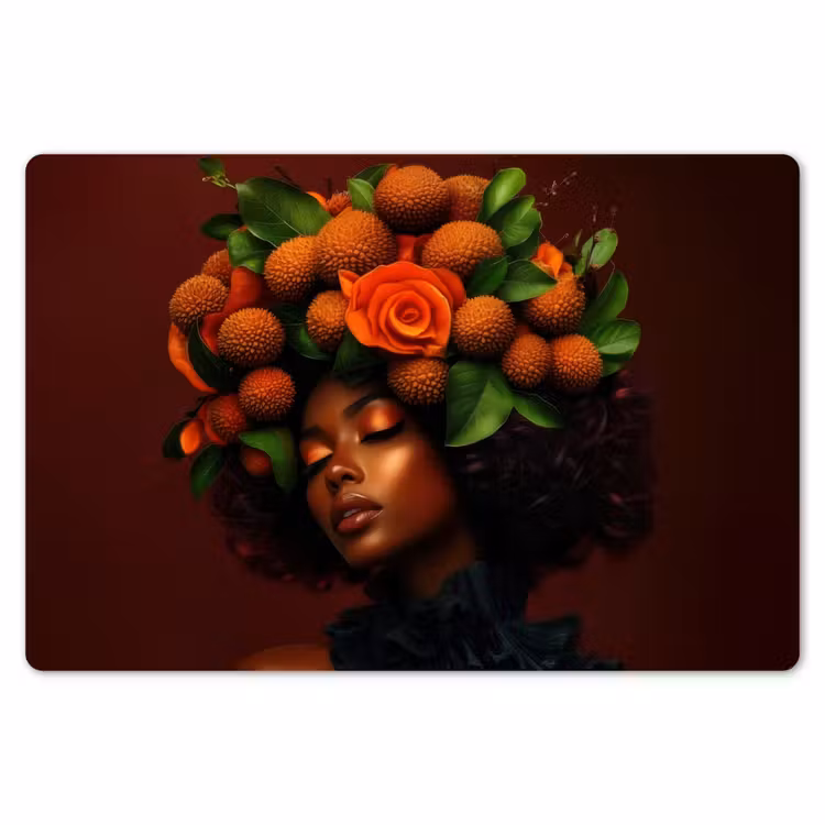 Vrouw - lychee - exotisch Placemat vinyl groot -zzsfeer1_Kitchenyeah-website