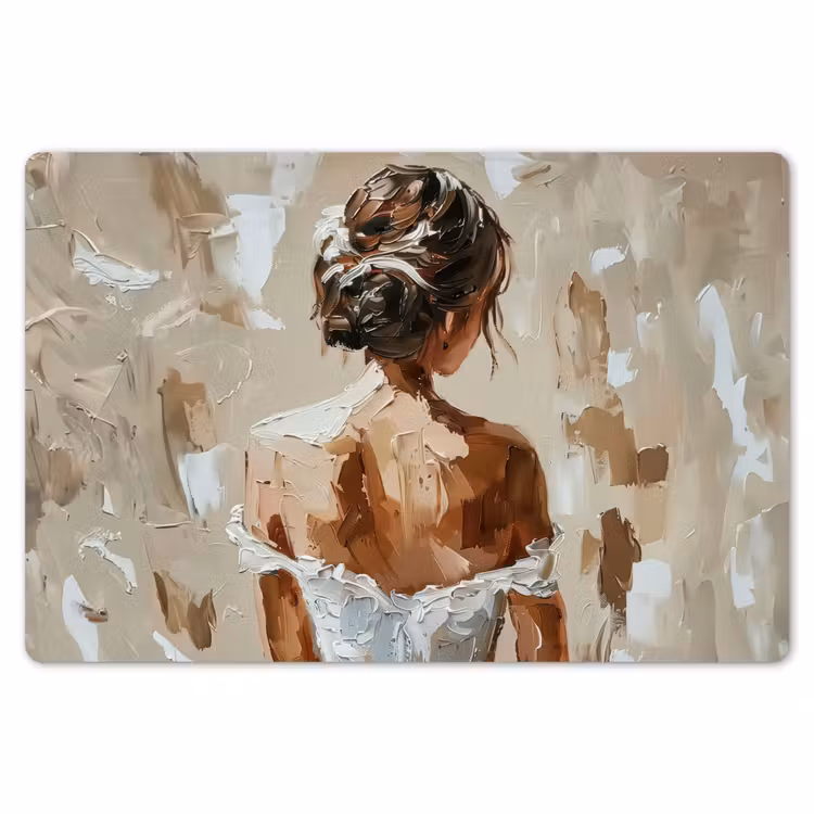 Vrouw - Verf - Abstract - Beige - Modern Placemat vinyl groot -zzsfeer1_Kitchenyeah-website