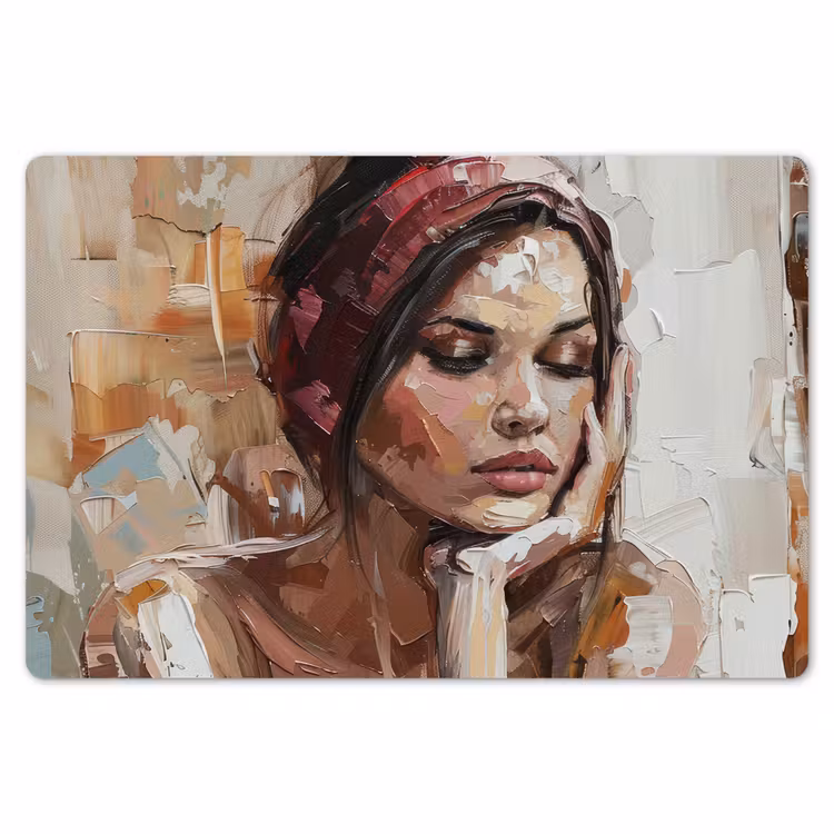 Vrouw - Verflook - Portret - Modern Placemat vinyl groot -zzsfeer1_Kitchenyeah-website