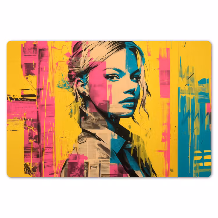 Vrouw - Verfstrepen - Gekleurd Placemat vinyl groot -zzsfeer1_Kitchenyeah-website