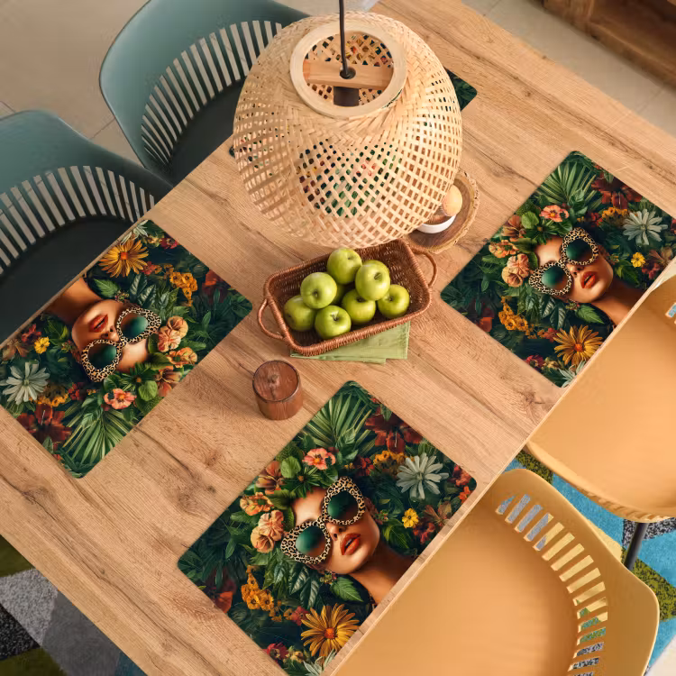 Vrouw - Panterprint - Jungle - Natuur - Luxe Placemat vinyl groot -zzsfeer5_Kitchenyeah-website