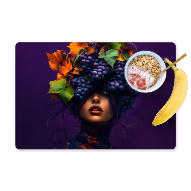 Vrouw - Paars - Druiven Placemat vinyl groot -zzzproduct_Kitchenyeah-website