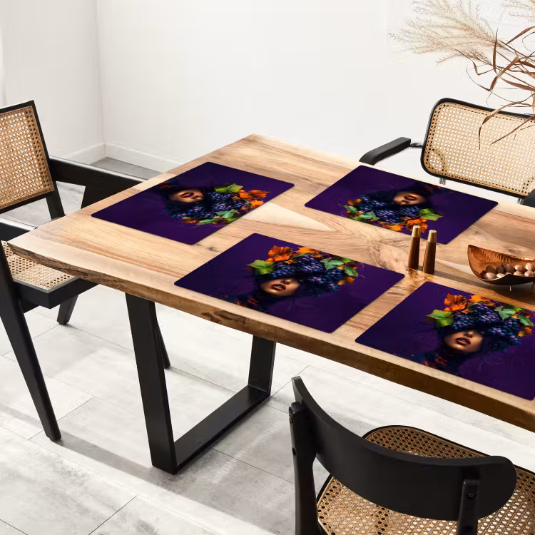 Vrouw - Paars - Druiven Placemat vinyl groot -zzsfeer4_Kitchenyeah-website