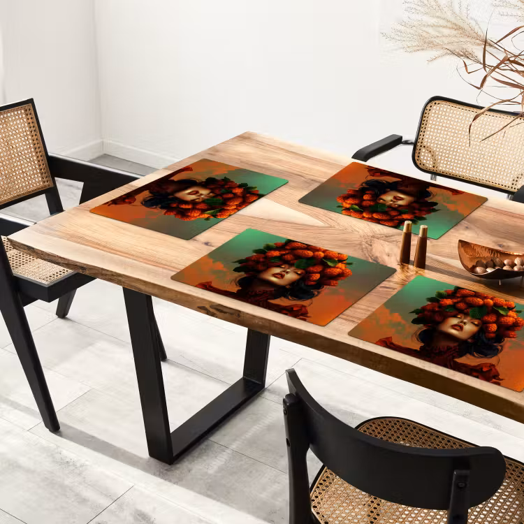 Vrouw - Frambozen - Bladeren Placemat vinyl groot -zzsfeer4_Kitchenyeah-website