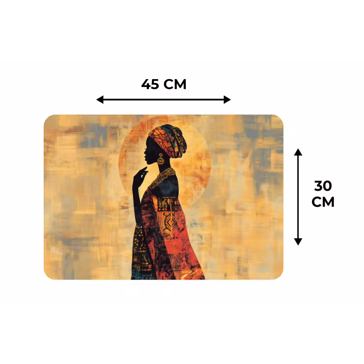 Vrouw - Silhouet - Patronen - Sierlijk Placemat vinyl groot -specs