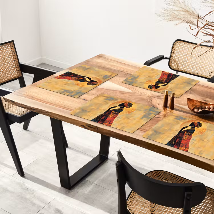 Vrouw - Silhouet - Patronen - Sierlijk Placemat vinyl groot -zzsfeer4_Kitchenyeah-website