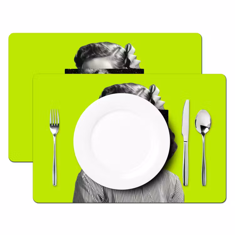 Vrouw - Sterrenhemel - Groen Placemat vinyl groot -zzsfeer2_Kitchenyeah-website