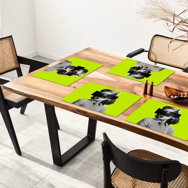 Vrouw - Sterrenhemel - Groen Placemat vinyl groot -zzsfeer4_Kitchenyeah-website