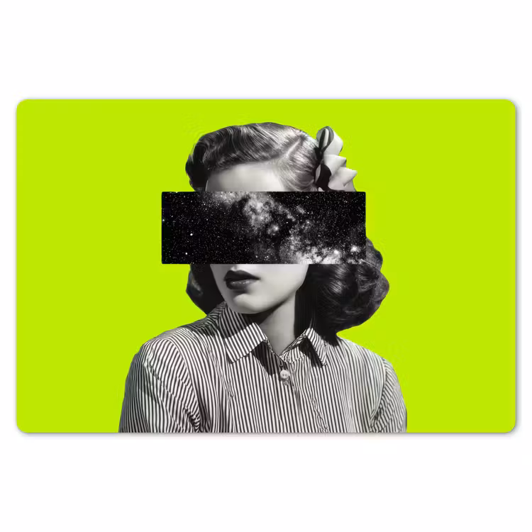 Vrouw - Sterrenhemel - Groen Placemat vinyl groot -zzsfeer1_Kitchenyeah-website
