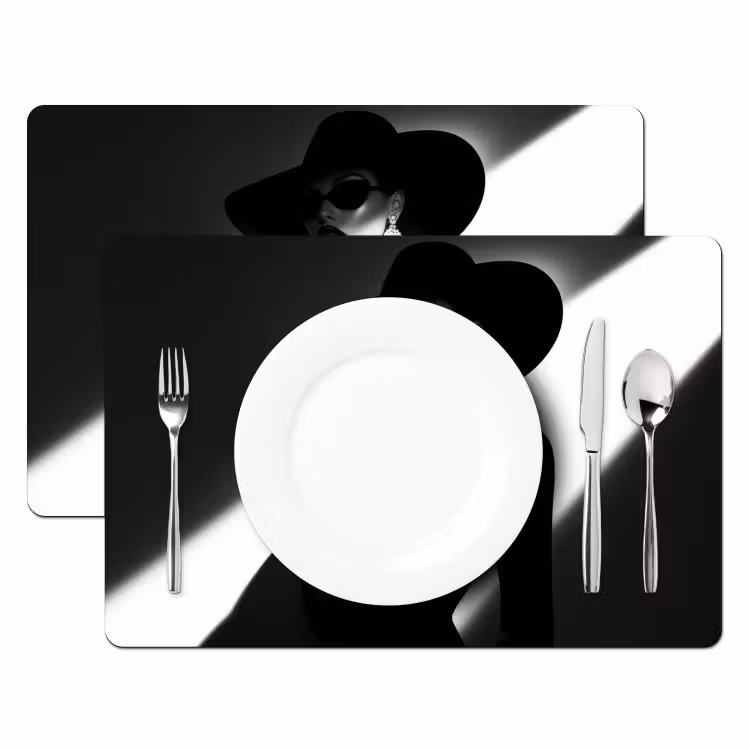 Vrouw - Wijn - Chic Placemat vinyl groot -zzsfeer2_Kitchenyeah-website