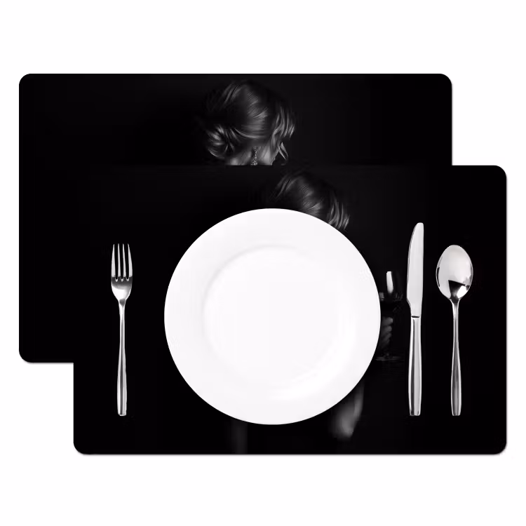 Vrouw - Wijn - Jurk Placemat vinyl groot -zzsfeer2_Kitchenyeah-website