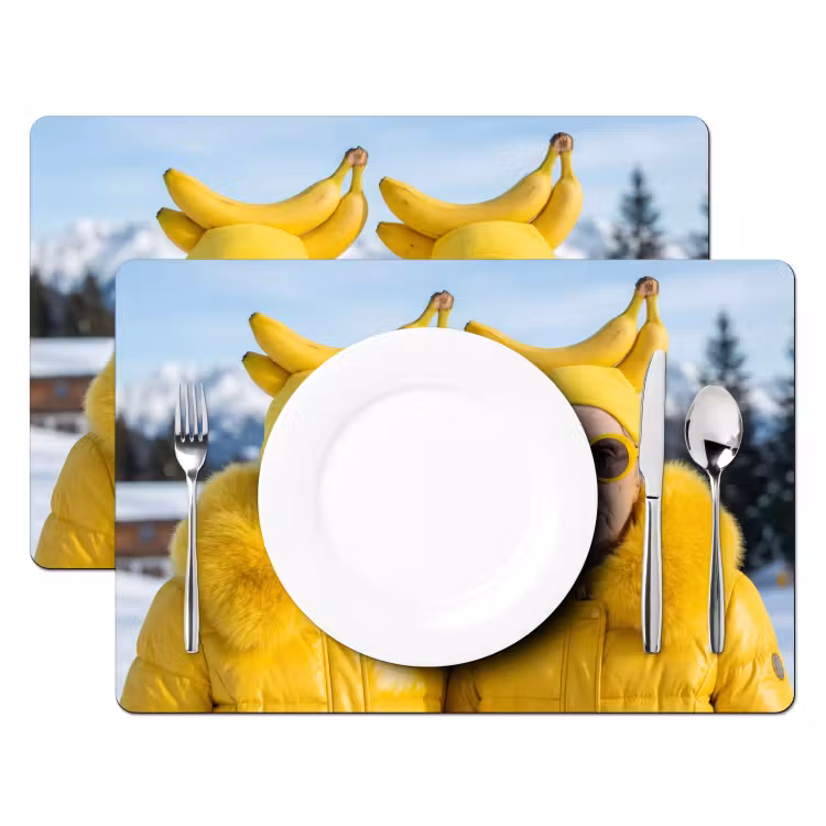 Vrouwen - Bananen - Geel Placemat vinyl groot -zzsfeer2_Kitchenyeah-website