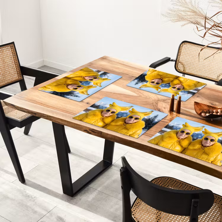 Vrouwen - Bananen - Geel Placemat vinyl groot -zzsfeer4_Kitchenyeah-website
