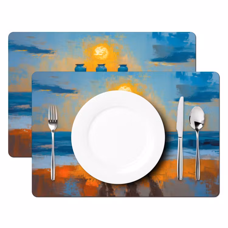 Vrouwen - Strand - Zondsondergang Placemat vinyl groot -zzsfeer2_Kitchenyeah-website