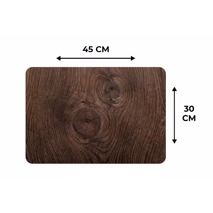 Houtnerf - Textuur - Patroon - Bruin - Rustiek Placemat vinyl groot -specs