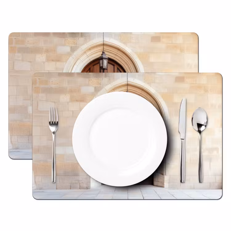 Houten - Deur - Lantaarn Placemat vinyl groot -zzsfeer2_Kitchenyeah-website