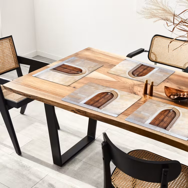 Houten - Deur - Lantaarn Placemat vinyl groot -zzsfeer4_Kitchenyeah-website