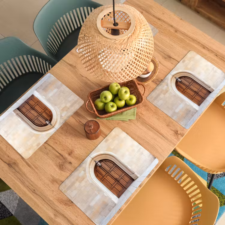 Houten - Deur - Lantaarn Placemat vinyl groot -zzsfeer5_Kitchenyeah-website