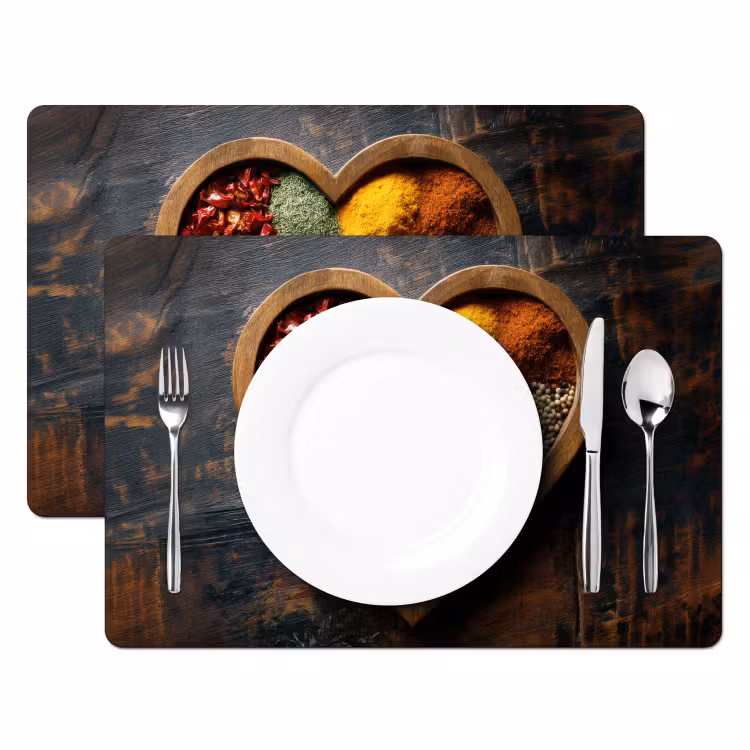 Houten - Hart - Kleurrijke - Specerijen Placemat vinyl groot -zzsfeer2_Kitchenyeah-website