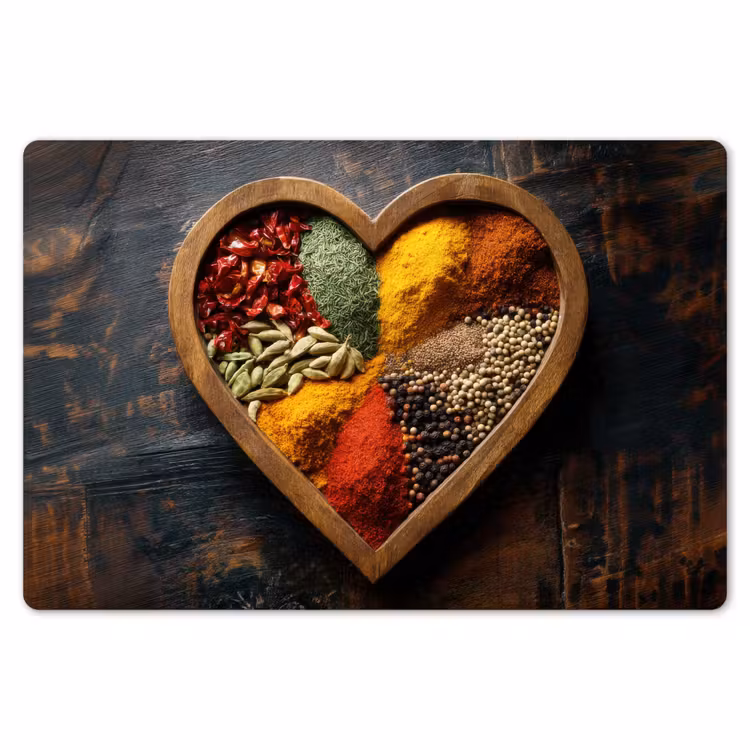 Houten - Hart - Kleurrijke - Specerijen Placemat vinyl groot -zzsfeer1_Kitchenyeah-website
