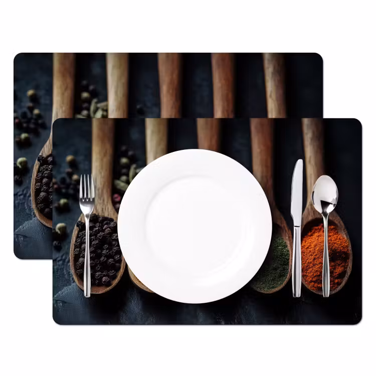 Houten - Lepels - Specerijen - Kruiden Placemat vinyl groot -zzsfeer2_Kitchenyeah-website