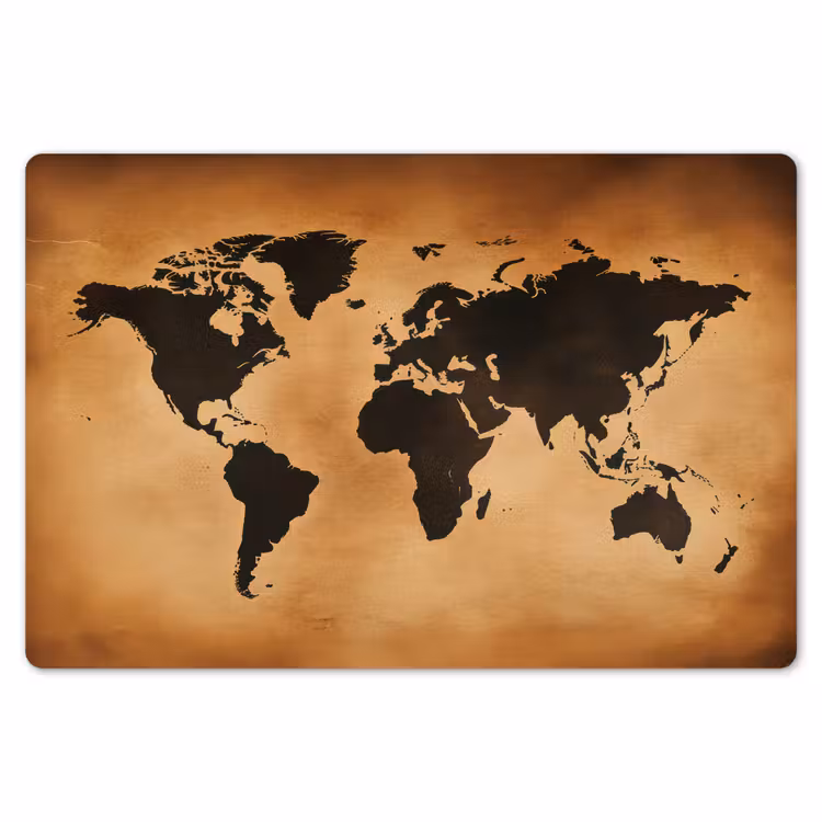 Wereldkaart - Bruin - Kaart Placemat vinyl groot -zzsfeer1_Kitchenyeah-website