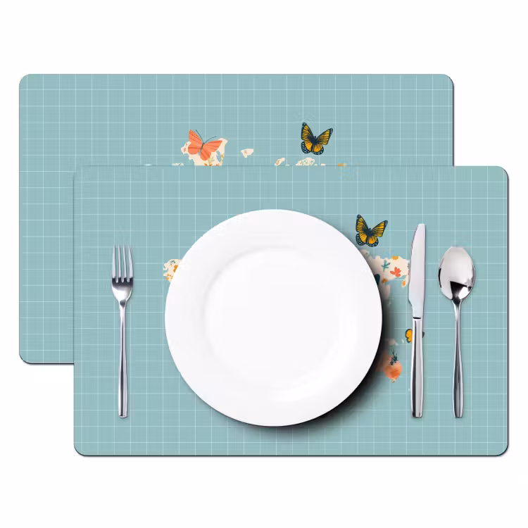 Wereldkaart - Vlinders - Dromerig Placemat vinyl groot -zzsfeer2_Kitchenyeah-website