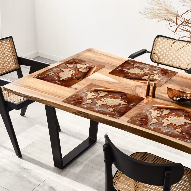 Wereldkaart - Koekjesdeeg - Warme baksfeer Placemat vinyl groot -zzsfeer4_Kitchenyeah-website