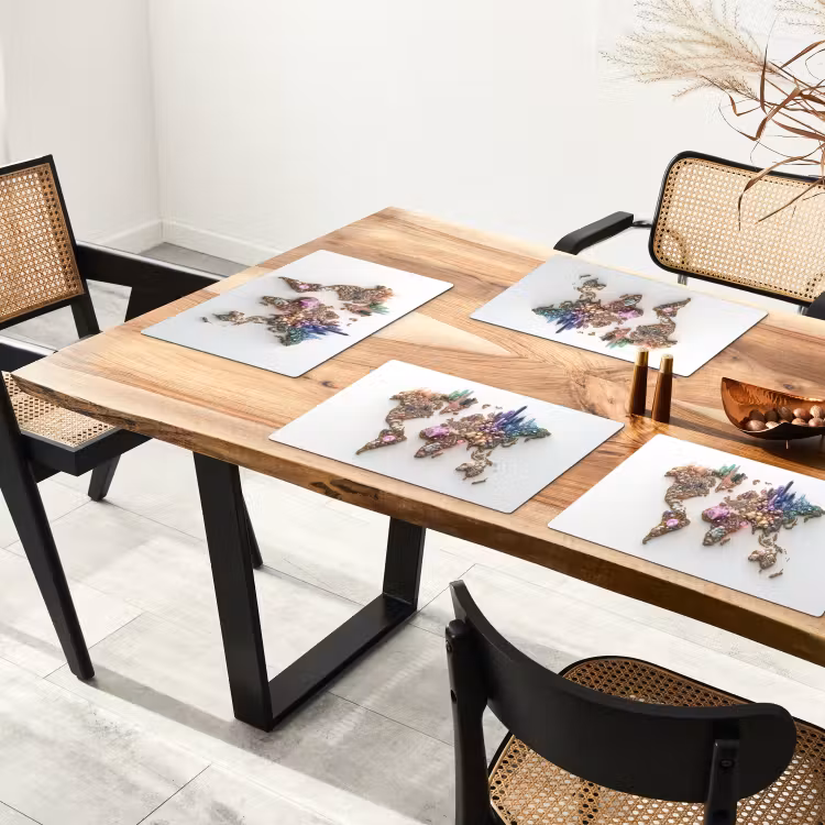Wereldkaart - Kristallen - Unieke tinten Placemat vinyl groot -zzsfeer4_Kitchenyeah-website